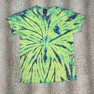 Santa Cruz screaming hand, neon, tie-dye, vintage size medium